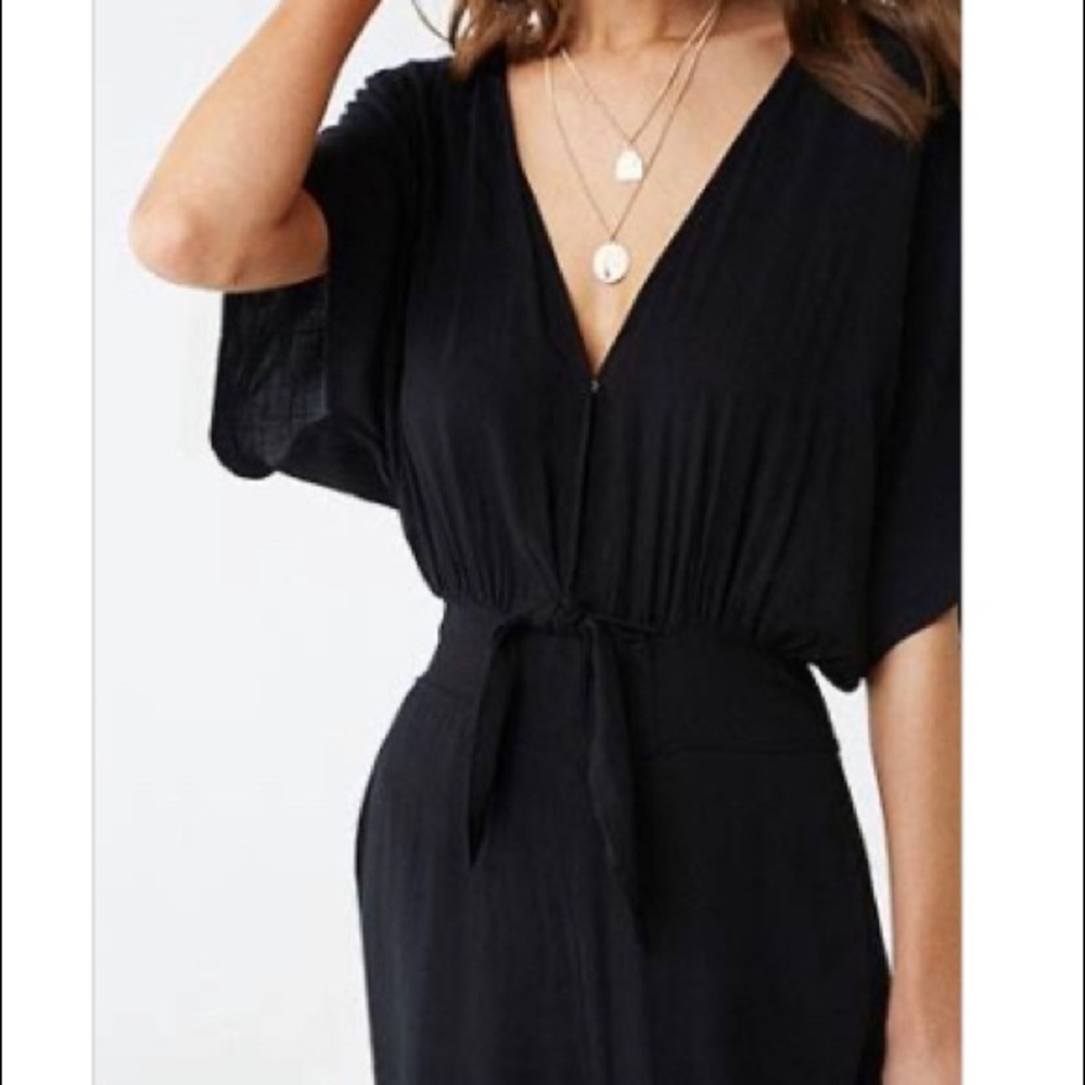surplice wide-leg jumpsuit